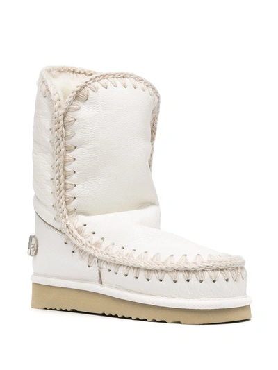 Mou Embellished Logo Snow Boots In White