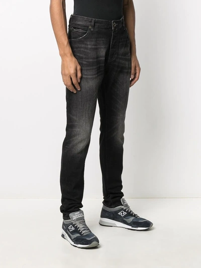 Shop Emporio Armani Slim Faded Jeans In Grey