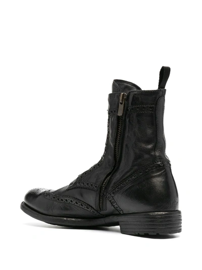 Shop Officine Creative Brogue Detail Boots In Black