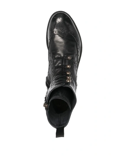 Shop Officine Creative Brogue Detail Boots In Black