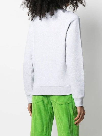 Shop Msgm Logo Print Sweatshirt In Grey