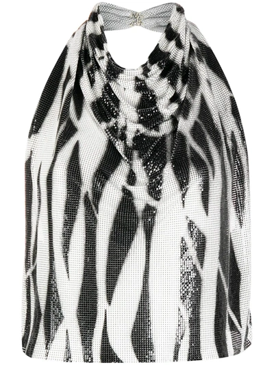 Pre-owned Versace Zebra Print Open Back Top In Black