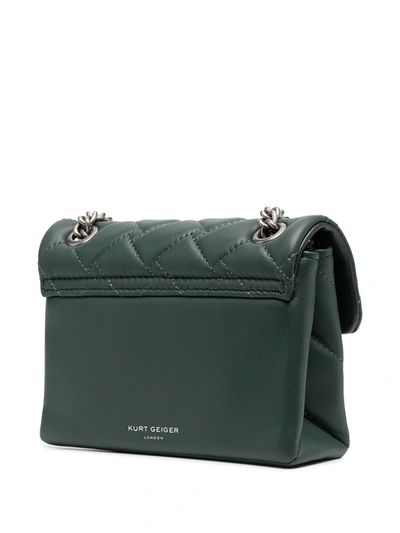 Shop Kurt Geiger Mini Kensington Quilted Bag In Green