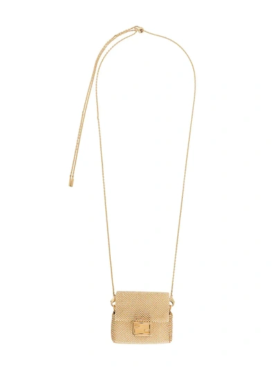 Shop Fendi Baguette Bag Necklace In Gold