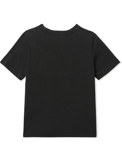 Shop Burberry Confectionery-print Cotton T-shirt In Black