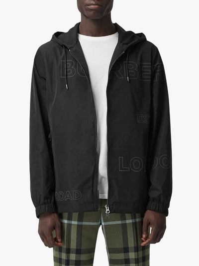 Shop Burberry Horseferry-print Hooded Jacket In Black