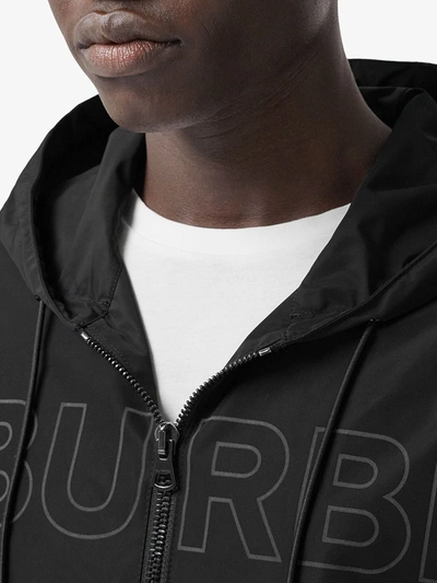 Shop Burberry Horseferry-print Hooded Jacket In Black