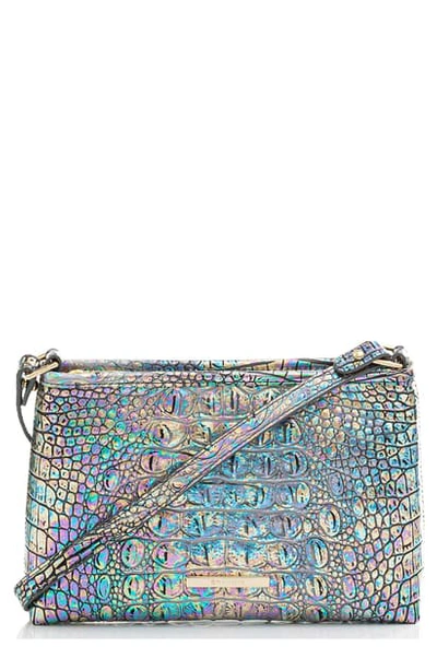 Shop Brahmin Lorelei Croc Embossed Leather Shoulder Bag In Mother Of Pearl Melbourne