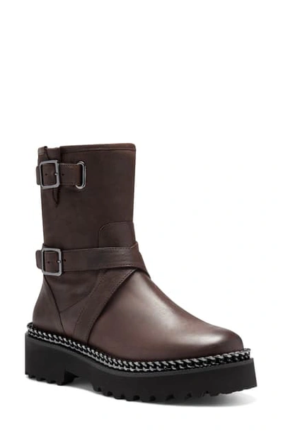 Shop Vince Camuto Messtia Moto Bootie In Grizzly Leather