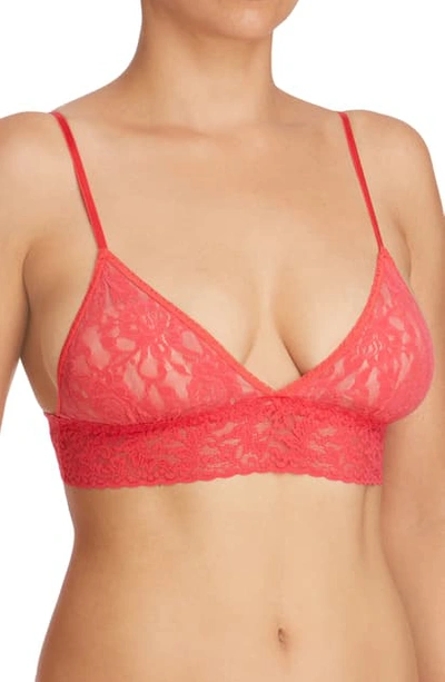 Shop Hanky Panky 'signature Lace' Padded Bralette In Coral Rose Orange