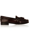 TOD'S Tasseled Glossed-Leather Loafers