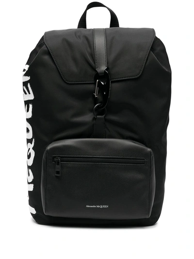 Shop Alexander Mcqueen Logo Detail Backpack In Black