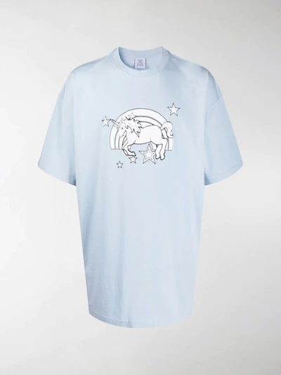 Shop Vetements Graphic-print T-shirt In Blue