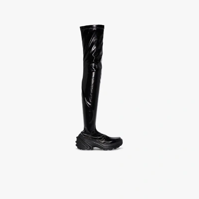 Shop Alyx Black Patent Leather Thigh-high Boots