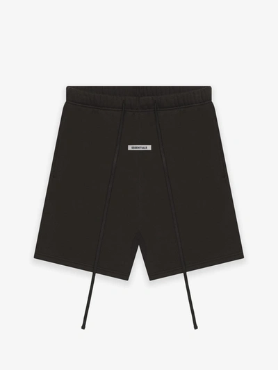 Pre-owned Fear Of God Essentials Fleece Shorts Weathered Black In Weathered Black/washed Black