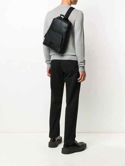 Shop Ferragamo Leather Backpack In Black