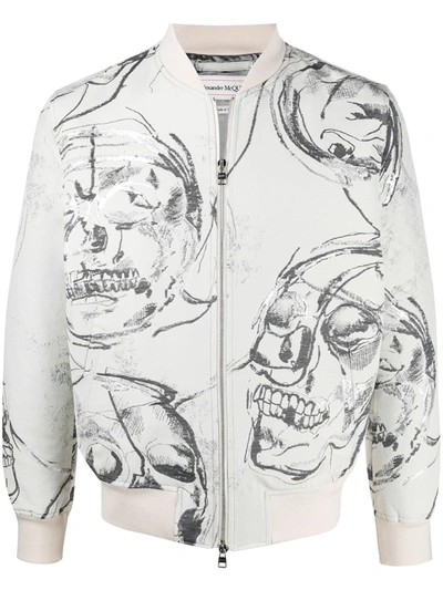 Shop Alexander Mcqueen Skull Print Jacket In Black