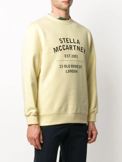 Shop Stella Mccartney Logo Cotton Sweatshirt In Yellow