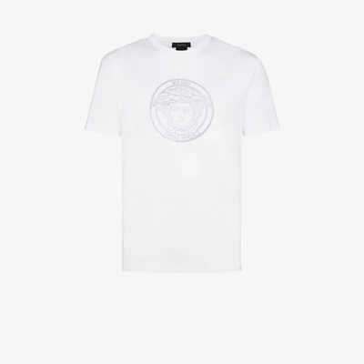 Shop Versace Cotton Medusa Print T-shirt In White
