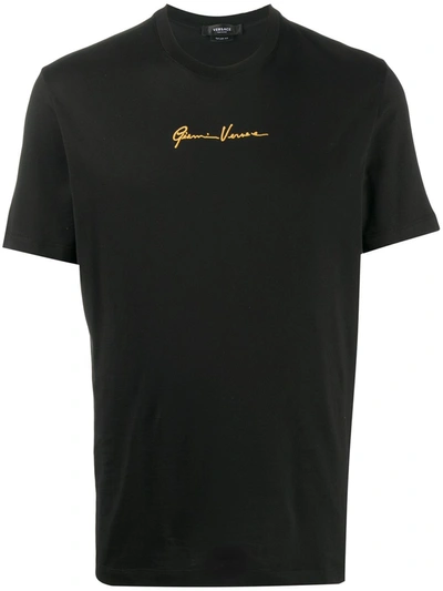 Shop Versace Cotton T-shirt In Black