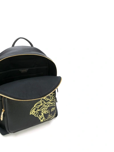 Shop Versace Leather Backpacks In Black