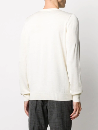 Shop Stone Island Shadow Project Logo Patch Sweater In White