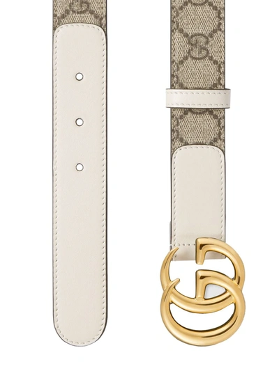 Shop Gucci Gg Supreme Leather Belt In White
