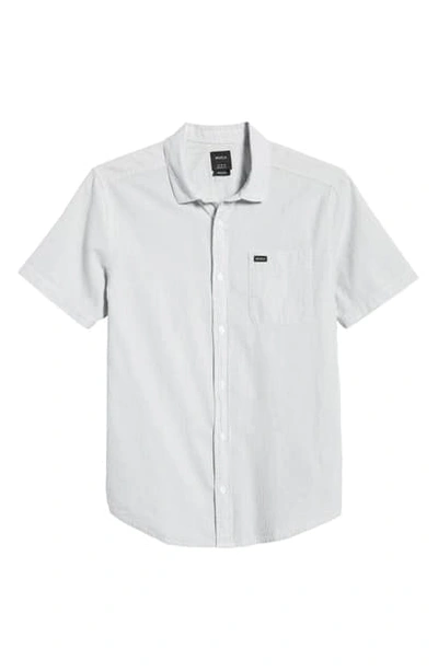 Shop Rvca Endless Seersucker Button Up Shirt In Ash Blue