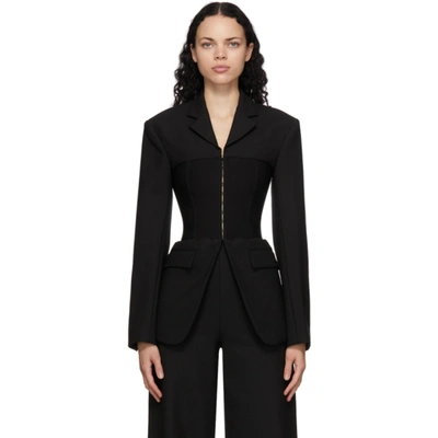 Shop Dion Lee Black Tube Blazer