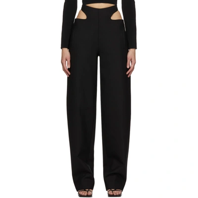 Shop Dion Lee Black Wool Y-front Trousers