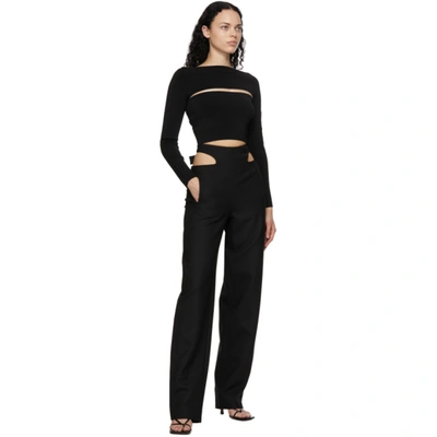 Shop Dion Lee Black Wool Y-front Trousers