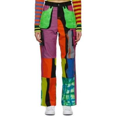 Shop Agr Multicolor Tie-dye Cargo Pants In Multi Pocke