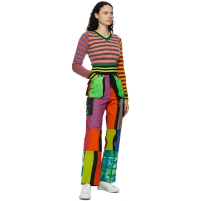 Shop Agr Multicolor Tie-dye Cargo Pants In Multi Pocke