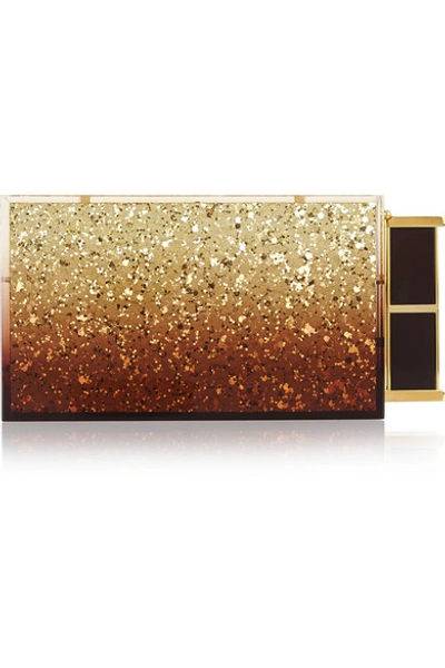 Tom Ford Lipstick Glitter-finished Plexiglas® Clutch In Gold