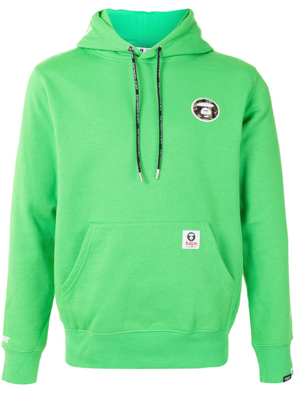 pe By A Bathing Ape Chest Embroidered Logo Hoodie In Green Modesens