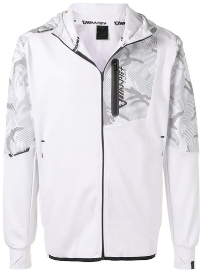 Shop Aape By A Bathing Ape Camouflage-print Zip-up Hoodie In White
