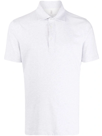 Shop Brunello Cucinelli Short Sleeved Polo Shirt In Grey