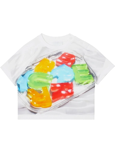 Shop Burberry Confectionery Print T-shirt In 白色