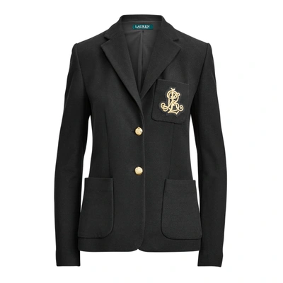 Shop Lauren Ralph Lauren Bullion Jacquard Blazer In Polo Black