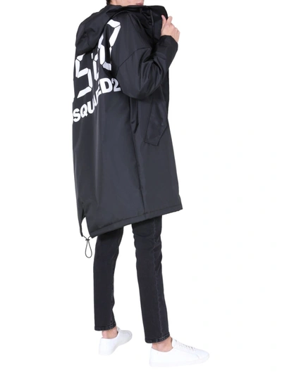 Shop Dsquared2 Parka With Anniversary Print In Black