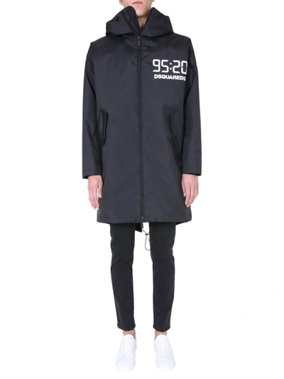 Shop Dsquared2 Parka With Anniversary Print In Black