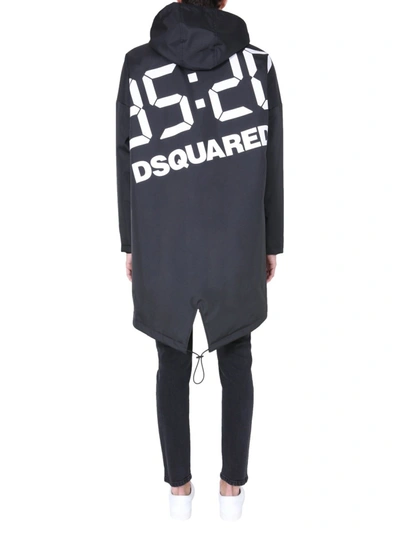 Shop Dsquared2 Parka With Anniversary Print In Black