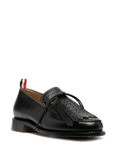 Shop Thom Browne Kilted Tassel Loafers In Black