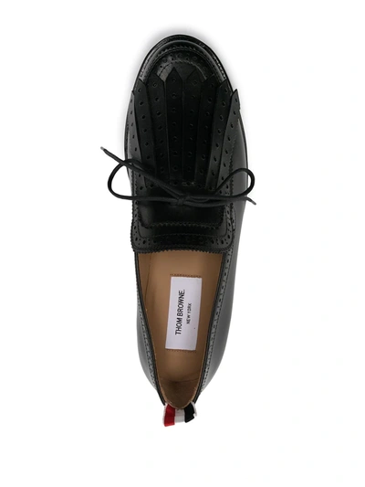 Shop Thom Browne Kilted Tassel Loafers In Black