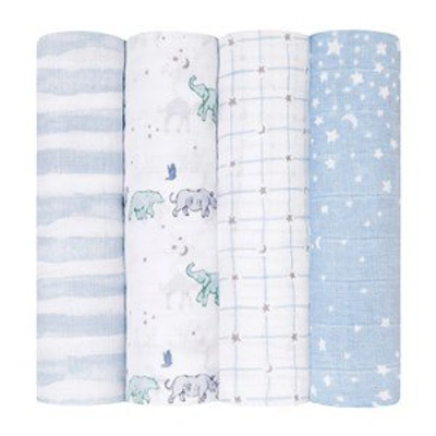 Shop Aden + Anais 4-pack Blue Rising Star Swaddles