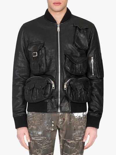 Shop Dolce & Gabbana Multi-pocket Bomber Jacket In Black