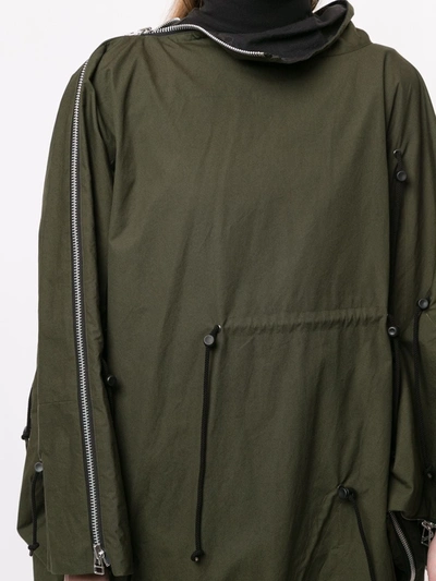 Shop Yohji Yamamoto Reversible Poncho Coat In Green