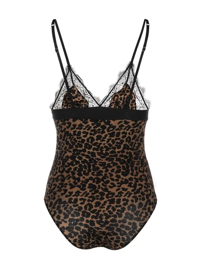 Love Stories Doris Lace Embellished Bodysuit In Brown
