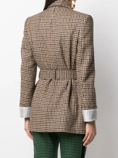 Shop Racil Double-breasted Blazer Jacket With Belted Waist In Brown