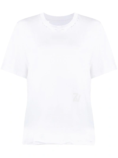 Shop Zadig & Voltaire Bowi Distressed T-shirt In White